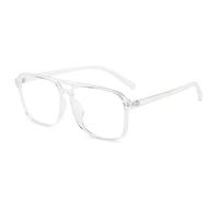 NEWADA Aviator Square Frame Reading Glasses for Men and Women, Anti Blue Ray Computer Reader, Stylish Anti UV Eyeglasses (Color : Clear, Size : +0.00)
