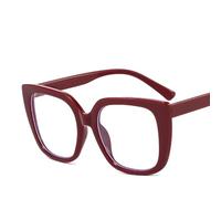 NEWADA Stylish Reading Glasses Women, Anti Eyestrain Blue Light Blocking Readers, HD Anti Glare Computer Flat Light Mirror (Color : Red, Size : +0.50)