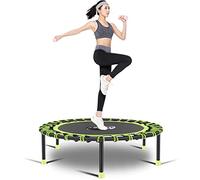 Newan 40'' Silent Fitness Mini Trampoline - Indoor Rebounder for Adults - Best Urban Cardio Jump Fitness Workout Trainer, Covered Bungee Rope System - Max Limit 330 lbs