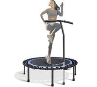 Newan 48" Silent Fitness Mini Trampoline Fitness Rebounder with Adjustable Foam Handle,Indoor Small Rebounder Exercise Trampoline for Adults Indoor/Garden Workout - Max Limit 330 lbs