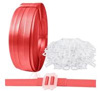 NEWANRAN Plastic Packaging Banding Strapping Kit, 1/2" x 500' Polypropylene Straps & 100 Buckles, Red