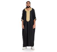 newarabia Men’s Essential Morrocan Thobe Jubba Islamic Clothing Kaftan Dubai Arabic Robe Half Short Sleeve