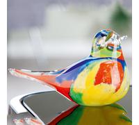 newark glass bird colore sculpture in multicolour