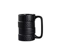 NEWBEER Tire Mug Car Wheel Cup for Coffee Tea Drinks Ceramics Tyre Cup Funny Gift Black 5 * 3 * 3inch 13.5oz