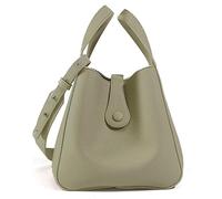 NEWBELLA Women's Bucket Bag - Square Top Handle Satchel with Crossbody Strap, Shoulder Bag for Work & Daily Commute, Celadon, Medium (W19 x L20 x H13 cm)