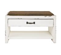 newberry wooden shoe storage bench in white vintage look