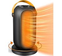 NEWBI Space Heater 70° Oscillating Electric Fan Heaters Home Low Energy Silent 1200W Fast Heating 3Mode Setting Personal Portable Small Ceramic Heater Overheat Protection Operation Office Room Black