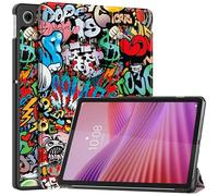 Newbillion Case Compatible with Lenovo Tab K10 2nd 10.1 inch (Model: TB-311FU) Tablet 2025, Slim Trifold Stand Hard Back Shell Cover with Auto Wake/Sleep, Graffiti