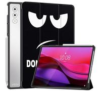 Newbillion Case Compatible with Lenovo Yoga Tab Plus/Yoga Pad Pro 12.7 Inch with Auto Wake/Sleep, Flip Cover PU Leather, Protective Three Folding Hard Back Shell Stand, Don't touch me