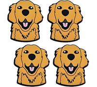 Newbloam Golden Retriever Dog Shoe Charms;Golden Retriever Charms for Clog Shoes Decoration Cute Puppy Pet Shoes Charm for Kids Adults Dog Lover, PVC Shoe Charm Accessories Decoration Gifts 4 Pcs