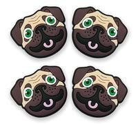 Newbloam Pug Dog Shoe Charms;Pug Puppy Dog Charms for Clog Shoes Decoration Cute Puppy Pet Shoe Charm for Kids Adults Dogs Lover, PVC Shoe Charm Accessories Decoration Gifts 4 Pcs, M, Polyvinyl