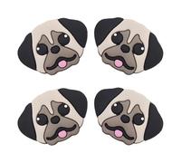 Newbloam Pug Dog Shoe Charms;Pug Puppy Dog Charms for Clog Shoes Decoration Cute Puppy Pet Shoe Charm for Kids Adults Dogs Lover, PVC Shoe Charm Accessories Decoration Gifts 4 Pcs, Black, M