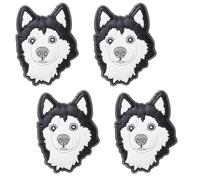 Newbloam Siberian Husky Dog Shoe Charms;Siberian Husky Charms for Clog Shoes Decoration Cute Puppy Pet Shoes Charm for Kids Adults Dog Lover, PVC Shoe Charm Accessories Decoration Gifts 4 Pcs