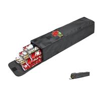 Newbob Wrapping Paper Organizer Storage, 31" Christmas Wrapping Paper Holder for 9 Standard Rolls, Waterproof Gift Wrap Storage Bag with Side Pocket & Handles