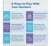 Newborn Activities Developmental Play Guide Poster Sensory Exploration Metal Tin Sign Wall Decor for Home Office Bar Kitchen Garage Funny Decorative Plaque Gift for Friends Family Coworkers 8x12 inch