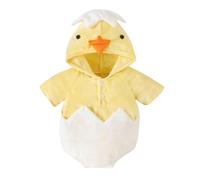 Newborn Adorable Infant Easter Hatching Chicken Costume Baby Chick Hooded Romper Bodysuit For Girls And Boys Carnival Birthday Cosplay Yellow 3 6 Months