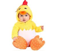 Newborn Baby Boy Easter Outfit Infant Easter Chicken Costume Chick Animal Hooded Romper Bodysuit With Shoes Thanksgiving Christmas Carnival Birthday Outfits 0-24 Months
