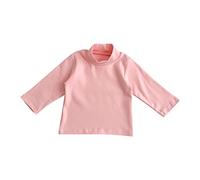 Newborn Baby Boy Girl Polka Dot Shirt Turtleneck Long Sleeve Shirts Mock Neck Shirt Blouse Autumn Winter Clothes Toddler Warm High Collar Clothing (Pink, 12-18 Months)