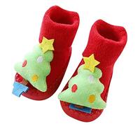 Newborn Baby Boys Girls Christmas Socks Infant Kids Floor Anti-Slip Step Socks Cute Cartoon Print Novelty Xmas Design Stocking Filler Toddler Children Cotton Thermal Warm Knitting Footwear Socks