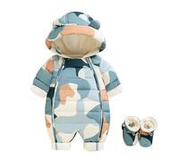 Newborn Baby Boys Girls Romper Zipper Hooded Jumpsuit Fuzzy Warm Cotton Pajamas Winter Outerwear Sleepwear Toddler Halloween Costume Autumn Outfits Green