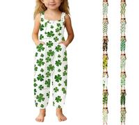 Newborn Baby Boys Girls St.Patricks Outfits Infant Shamrock Print Romper Dungarees Saint Patricks Day Clothes Cute Paddys Day Clover Soft Comfort Cotton Bodysuit Leprechaun Costume Funny Irish Gifts