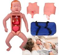 Newborn Baby Care Model,1.8ft Life-Size Child Kid Nursing Baby Simulator Anatomical Model Ith Replaceable Chest Skin and Storage Bag
