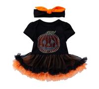 Newborn Baby Girl Boy One-Piece Halloween Outfits Long Sleeve Skeleton Bat Romper First Clothes Unisex Kids Pumpkin Cute Photography Props Black