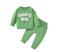 Newborn Baby Girl Clothes Baby Nweborn Outfits Daddy’S Girl Long Sleeve Set Sweatshirts Tops Pants Fall Winter Outfit 6-12 Months