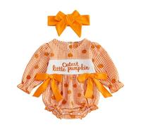 Newborn Baby Girl Halloween Outfit Pumpkin/ghost Embroidery Bubble Romper | My First Halloween Baby Girl Outfit, Lace Peter Pan Collar Embroidery Romper Pumpkin Patch Romper
