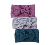 Newborn Baby Girl Headbands Newborn Headbands for Girls Baby Headbands Hair Bands Baby Essentials for Newborn Girl Baby Headband Hair Bows Soft Cute Headwear Hair Accessories for Toddlers (3pcs-A)