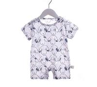Newborn Baby Girl Romper Suit, Treer Girls Playsuit 100% Cotton Summer Boys Jumpsuit Outfits Boy Pajamas Double Gauze Short Sleeve Infant Siamese Clothes (Blue Dog,66)