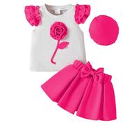 Newborn Baby Girl Valentine's Outfits 2 PCS Soft Comfortable Clothes Sets Heart Print Long Sleeve Romper Dress with Headband My First Valentines Day 0-18 Months Outfit Baby Girls Costume Photoshoot