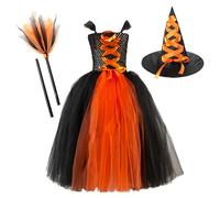Newborn Baby Girls Halloween Dress,Halloween Costumes For Kids Witch Knitted Hat Dress 1St Outfit Clothes Angel Fancy Costume Purple Black Themed Party Carnival Christmas (3-Orange,8-9 Years)