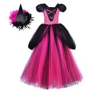 Newborn Baby Girls Halloween Dress Kid Witch Toddler Witches Hat Ghost Outfit Kids Costumes Clothing Sets Costume for Party Kids Spooky Child Broom Parties Clothing Set (Pink-3,7-8 Years)