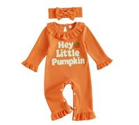 Newborn Baby Halloween Clothes Ghost/Pumpkin Long Sleeve Romper | My First Halloween Outfit, Infant Baby Girl Boy Fall Winter Clothes, Halloween Jumpsuit
