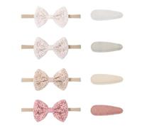 Newborn Baby Headbands, 8pcs Baby Headband Infant Kids Hair Bows & Clips Set, Handmade Toddler Hair Accessories Newborn Headbands for Girlsinfant And Kids