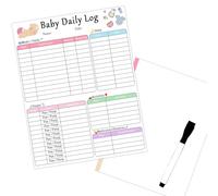 Newborn Baby Log Tracker with Whiteboard Reusable Feeding Chart Magent Diaper Change Log Sleep And Naps Tracker Daily Activities Chart for New Parents Nanny Babysitter Baby Care Sleep Tracking(Dry