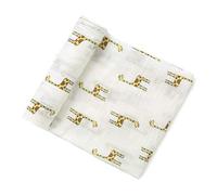 Newborn Baby Muslin Swaddle Blanket, Cotton Giraffe Pattern Wrap