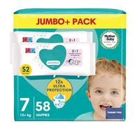 Newborn Baby Nappies with Wipes Bundle (Size 7)