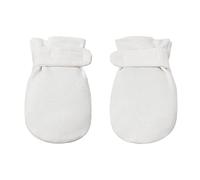 Newborn Baby No Scratch Mittens Stay On, 100% Cotton Breathable, Adjustable Infant Gloves for Baby Boys Girls Mittens, White, 3-12 Months