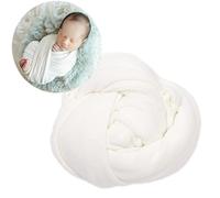 Newborn Baby Photo Outfits Props Stretch Blanket Infant Boy Girl Photography Velvet Wraps for Baby Photo Shoot (White)