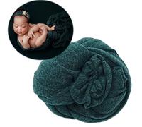 Newborn Baby Photo Outfits Props Stretch Blanket Infant Boy Girl Photography Velvet Wraps for Baby Photo Shoot (Dark Green)