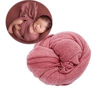 Newborn Baby Photo Outfits Props Stretch Blanket Infant Boy Girl Photography Velvet Wraps for Baby Photo Shoot (Dark Pink)