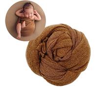 Newborn Baby Photo Outfits Props Stretch Blanket Infant Boy Girl Photography Velvet Wraps for Baby Photo Shoot (Brown)