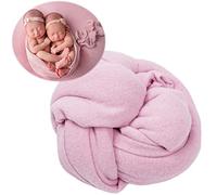 Newborn Baby Photo Outfits Props Stretch Blanket Infant Boy Girl Photography Velvet Wraps for Baby Photo Shoot (Pink)