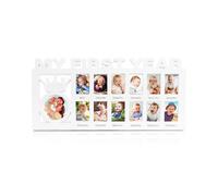 Newborn Baby Picture Frame,12 Month Babies Photo Frame, Monthly Milestone Keepsake for New Mom Baby Shower