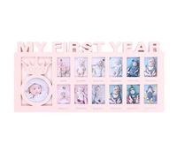 Newborn Baby Picture Photo Frame, My First Year Sturdy Polished 12 Small Picture Frames Record Monthly Growth Baby Desktop Photo Frame Holder Decoration (Red)