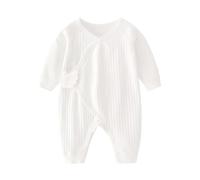 Newborn Baby Romper - Long Sleeve Zipper Jumpsuit, Unisex, Soft Cotton, for Girls Boys 0-6 Months, Grey#M
