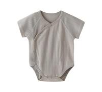 Newborn Baby Romper O e Piece Outfit Short Sleeve Button Down Clothes Infant Mesh Breathable Unisex Summer Clothes (Green, 12-18 Months)