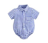 Newborn Baby Rompers Cute Grow for Girl or Boy and Comfortable Vests Cotton Pajamas Unisex Clothing Outfits Set Blue